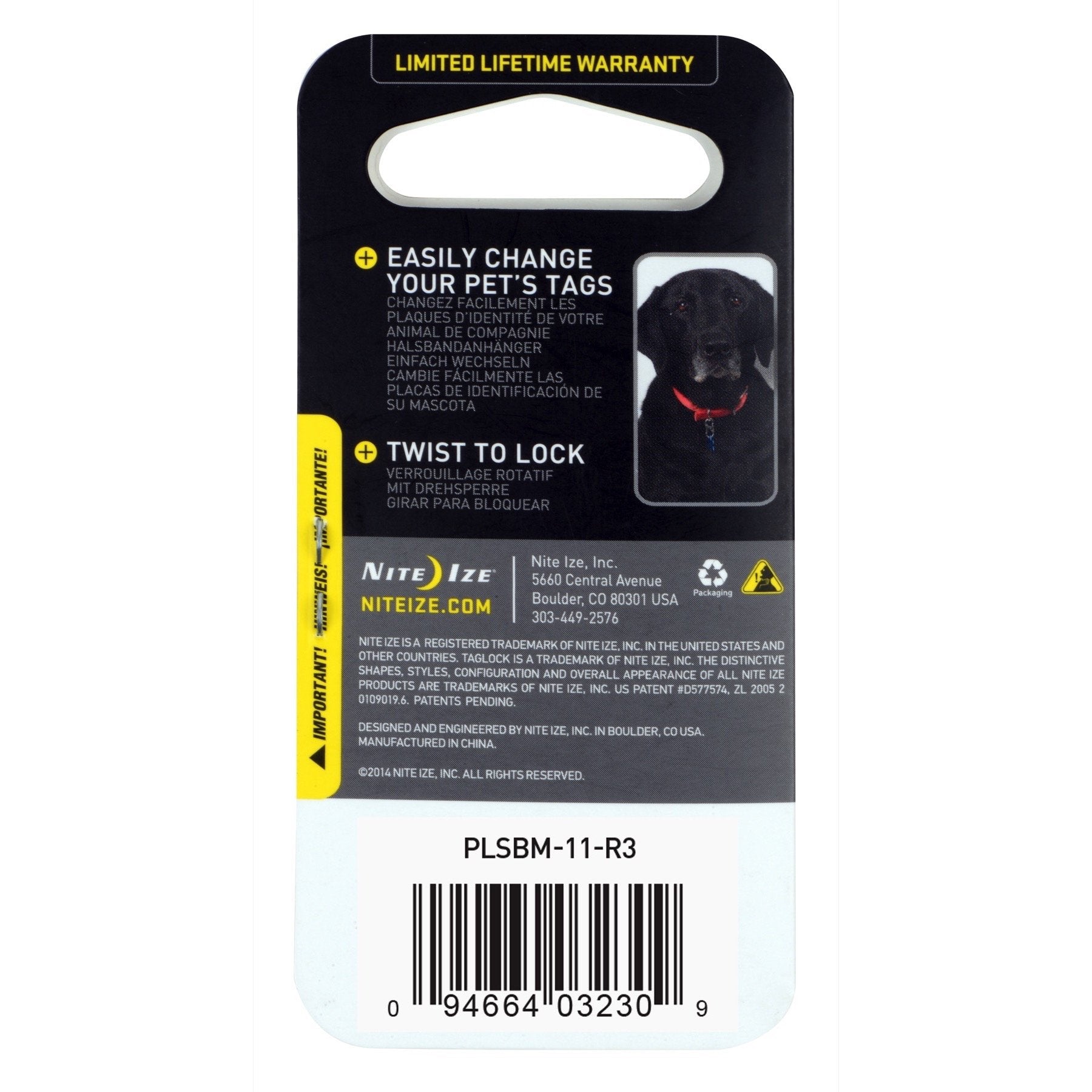 Nite Ize S-Biner TagLock closeup highlights corrosion-resistant stainless steel.