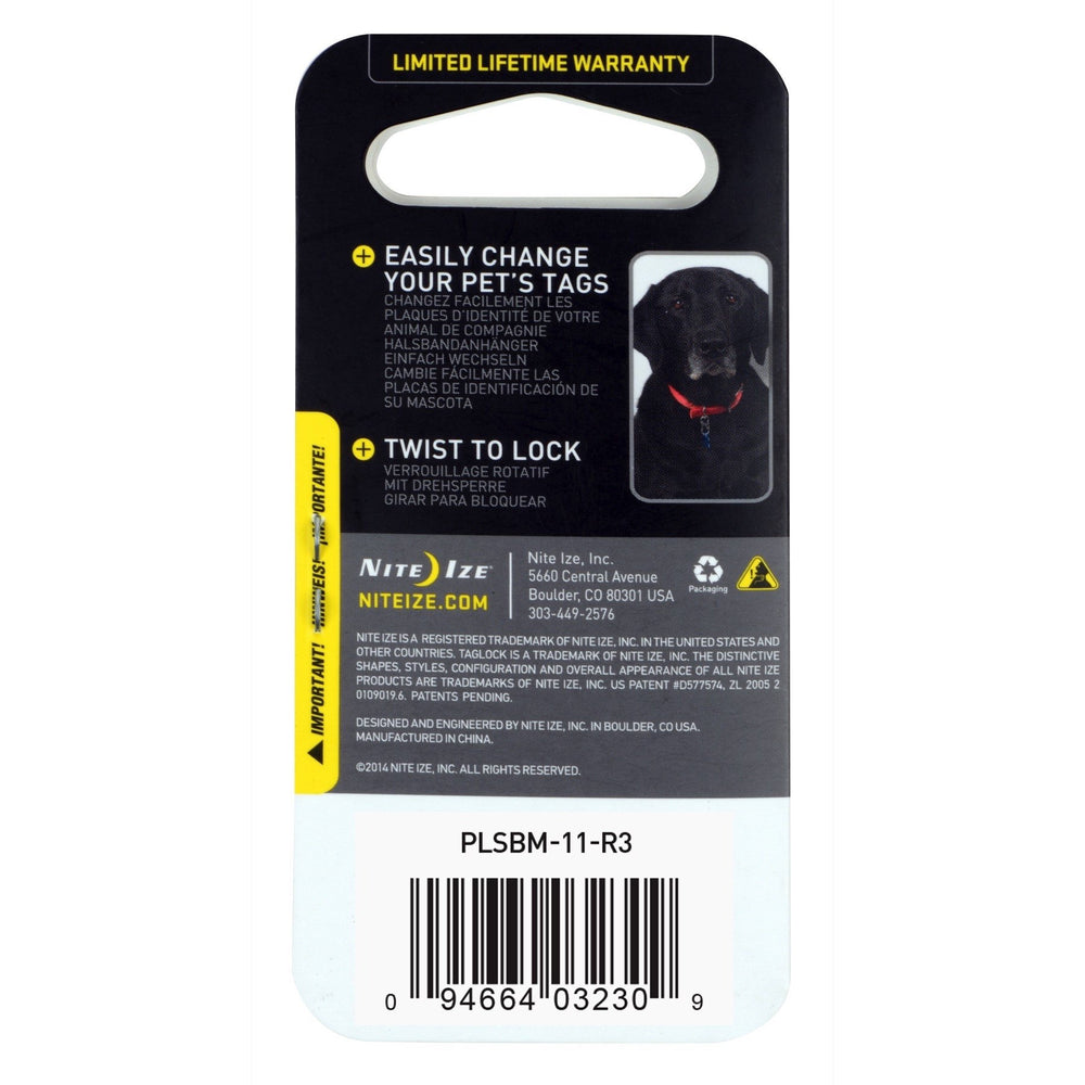 Nite Ize S-Biner TagLock closeup highlights corrosion-resistant stainless steel.