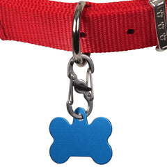 Nite Ize S-Biner TagLock attaches to dog collar for reliable ID visibility.