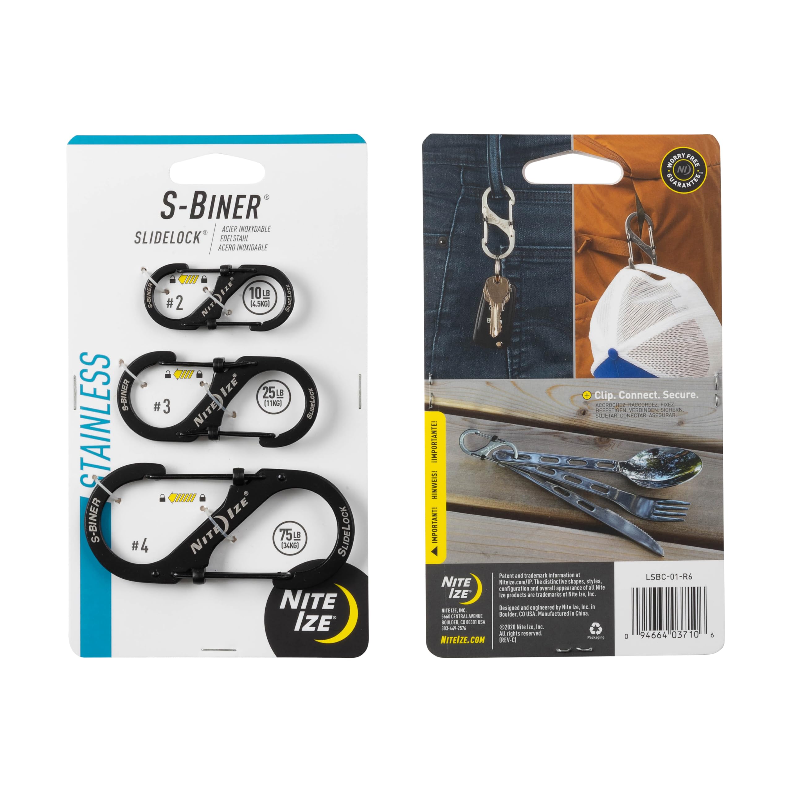 Nite Ize S-Biner warranty-backed design provides reliable organization.
