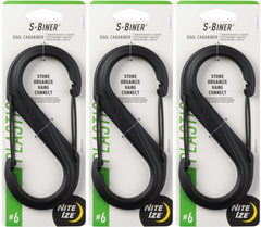 Nite Ize Sbp6-03-01bg double-gated S-Biner close-up for secure organization.