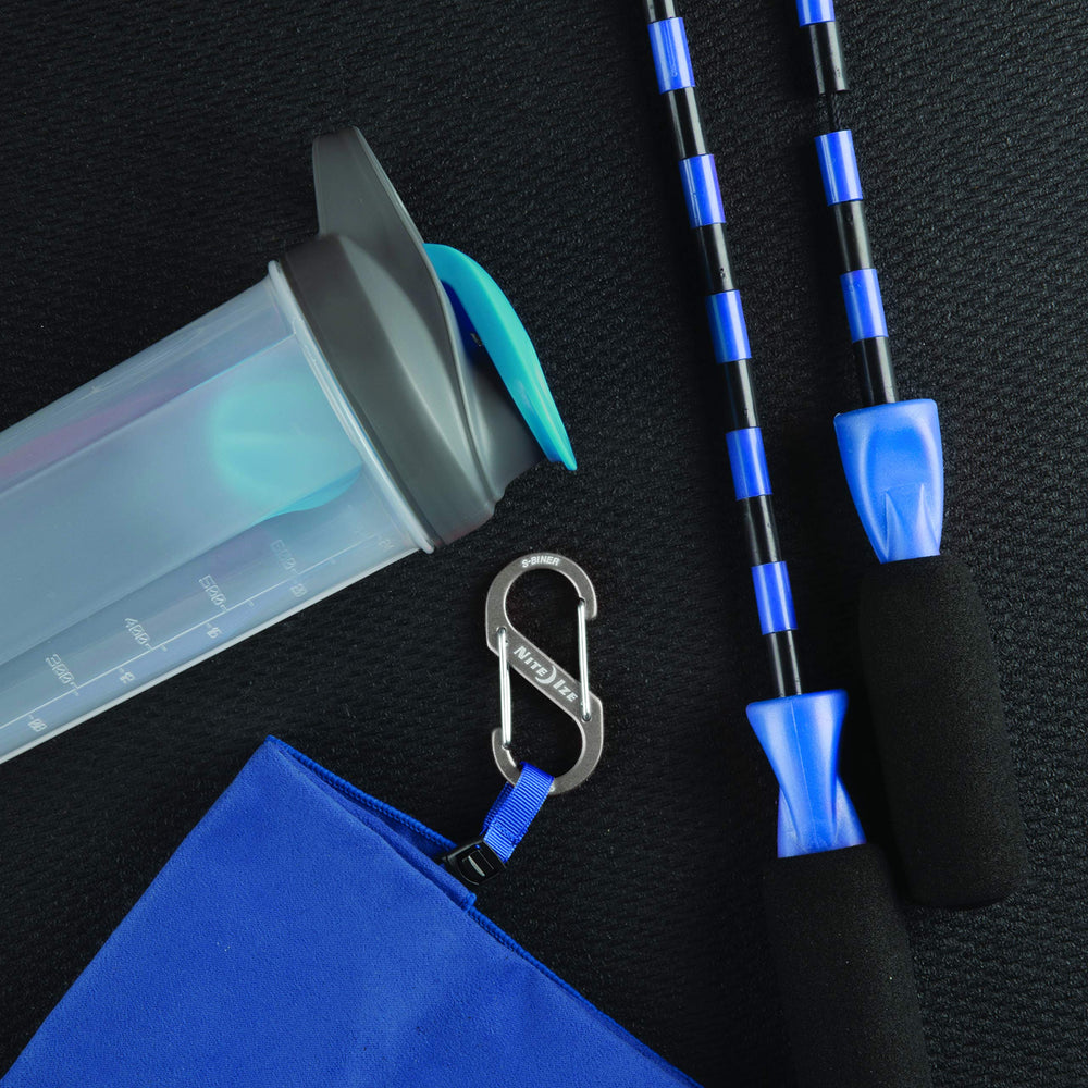 Nite Ize Size-3 S-Biner attaches gear to backpacks and bags.