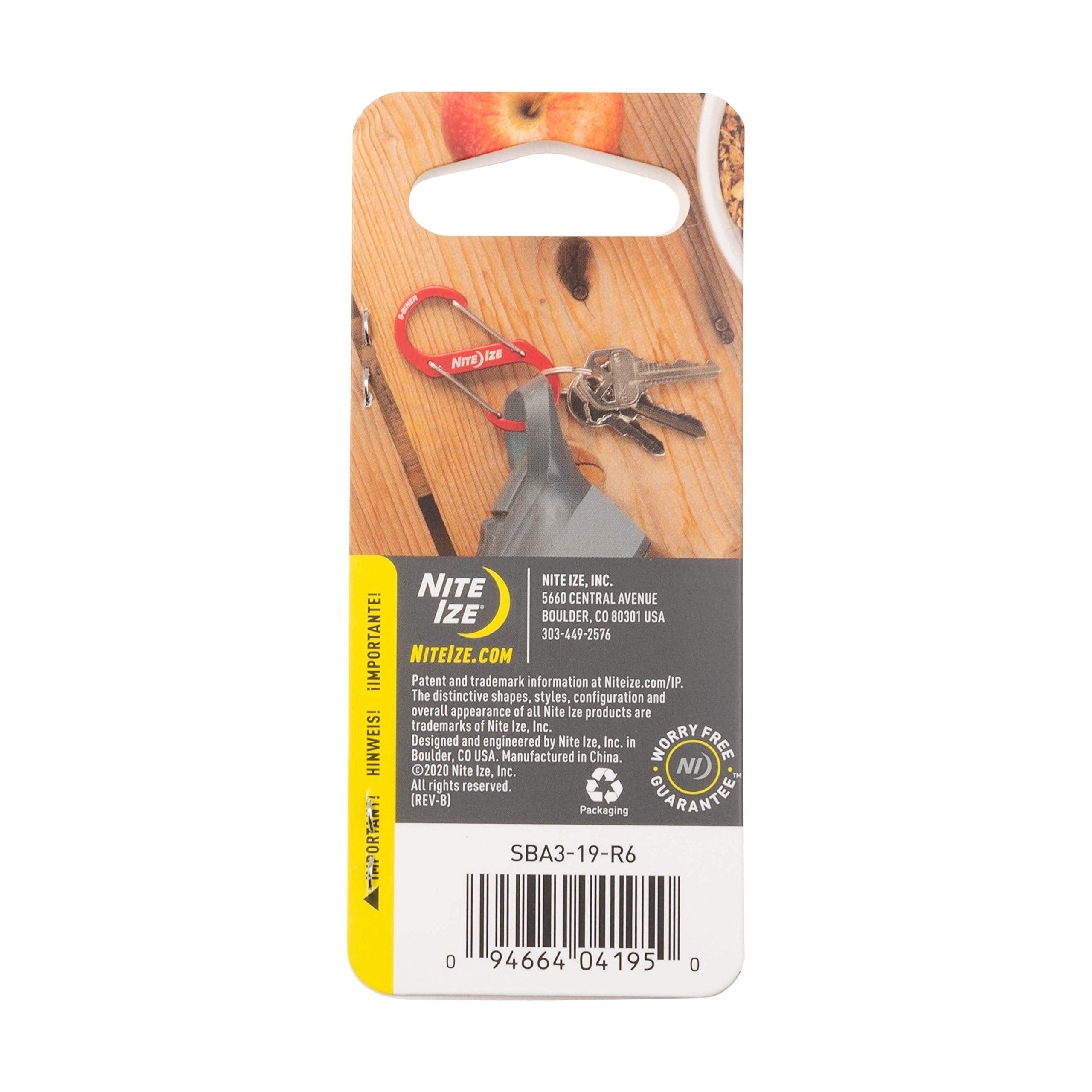Nite Ize Size-3 S-Biner compact dimensions suitable for everyday carry.
