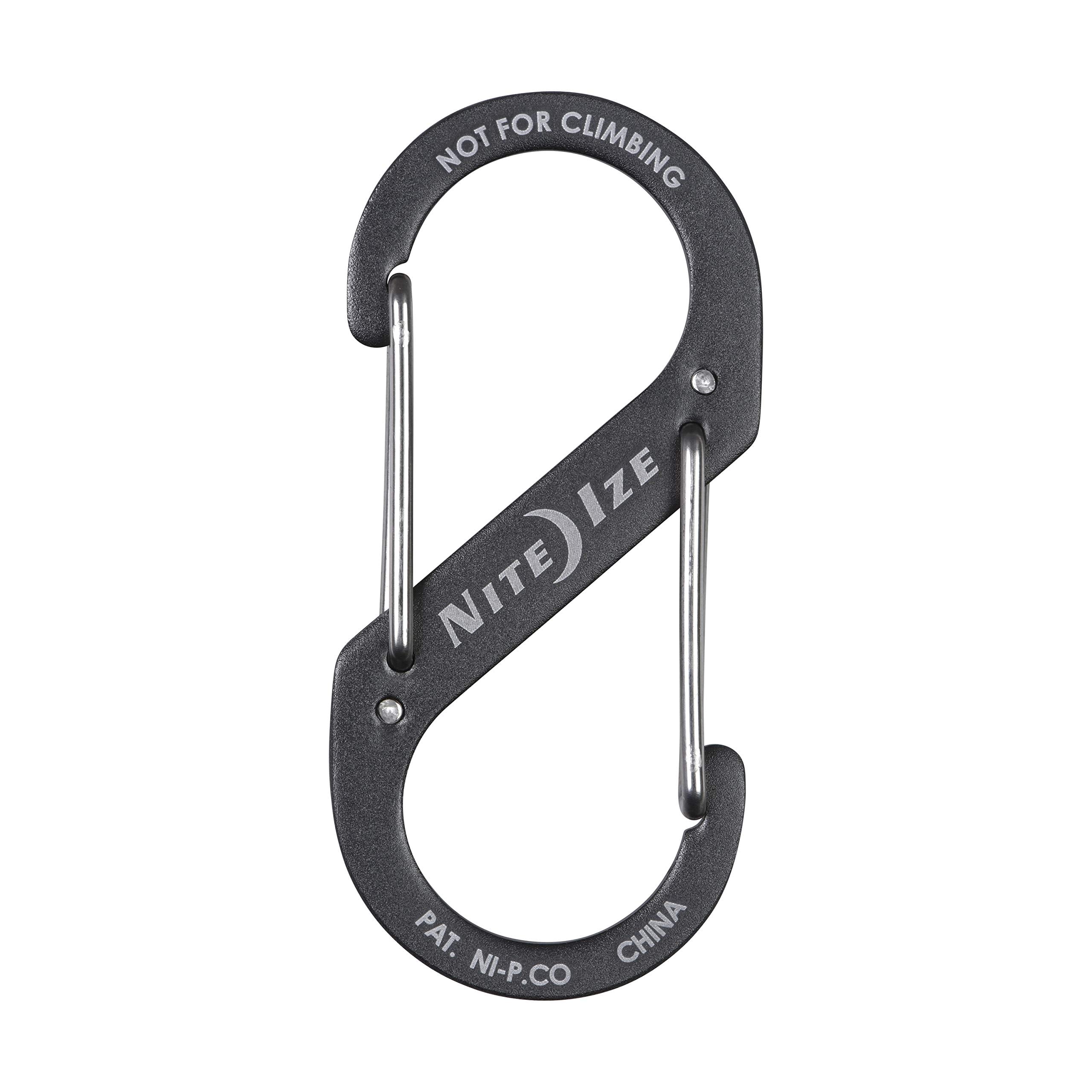 Nite Ize Size-3 S-Biner lightweight aluminum construction with stainless-steel gates.