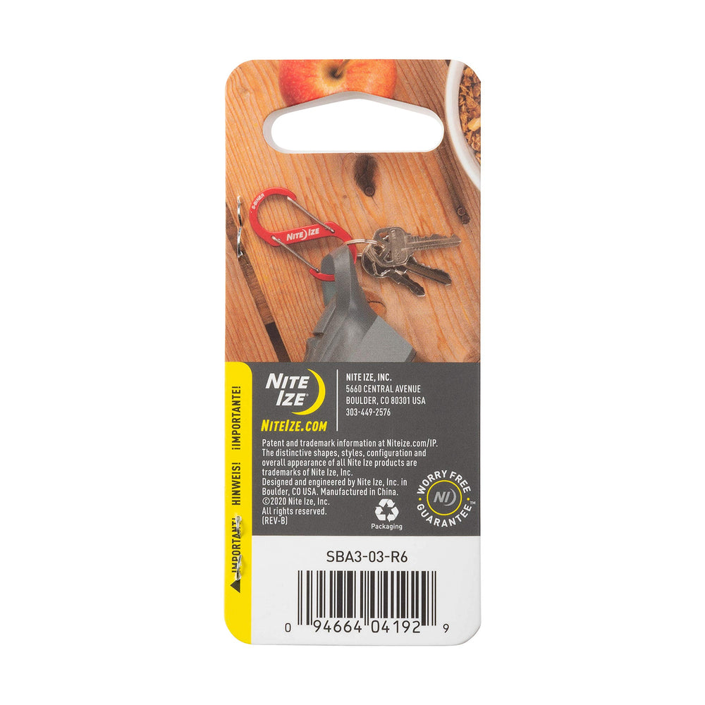 Nite Ize S-Biner blue dual gate design for keys and small gear.