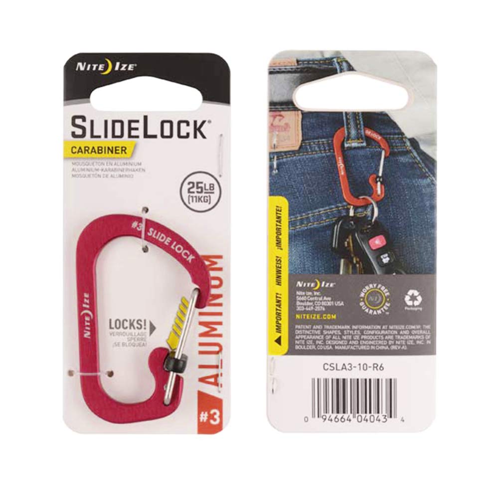 Nite Ize Size-3 S-Biner SlideLock gate locks securely for organized keys.