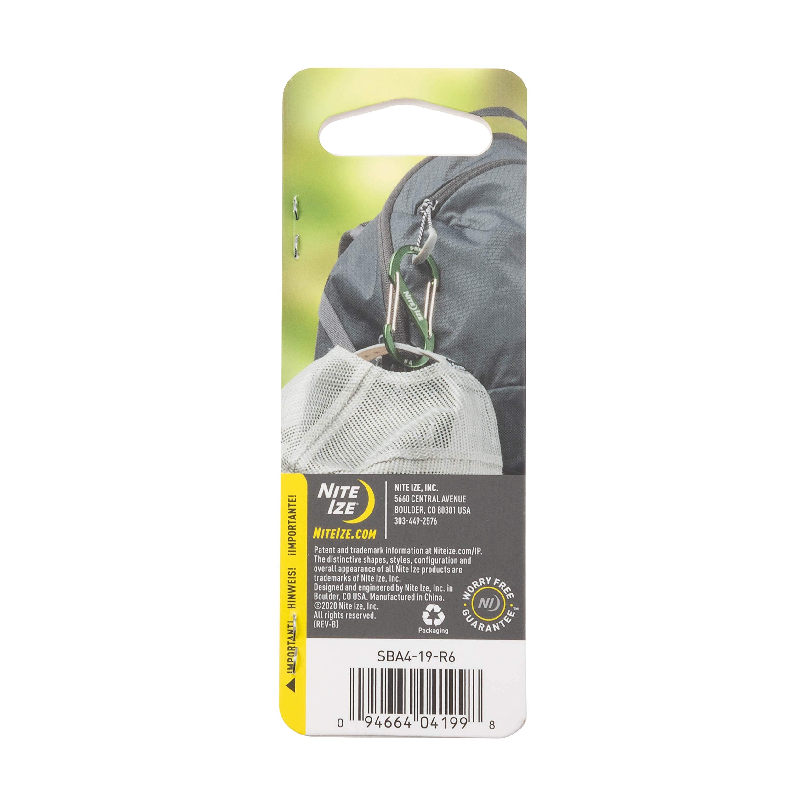 Nite Ize Size-4 S-Biner on camping gear for flexible connections.