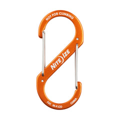 Nite Ize Size-4 S-Biner orange side view highlighting lightweight aluminum body.