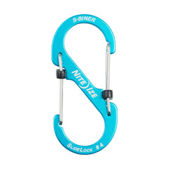 Nite Ize Size-4 S-Biner SlideLock blue side view highlights dual gates