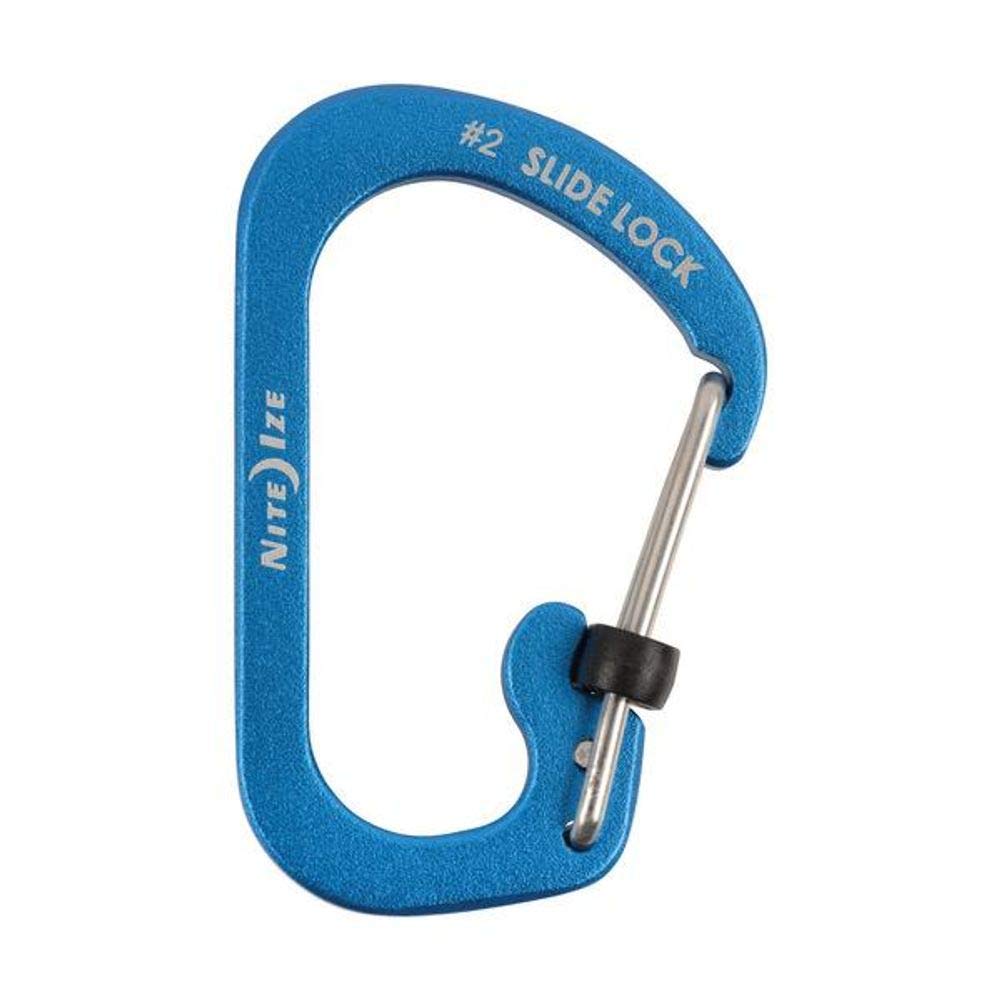 Nite Ize SlideLock carabiner in blue aluminum offers easy one handed locking for daily gear