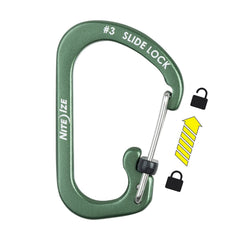 Nite Ize SlideLock carabiner olive slim profile fits tight pockets