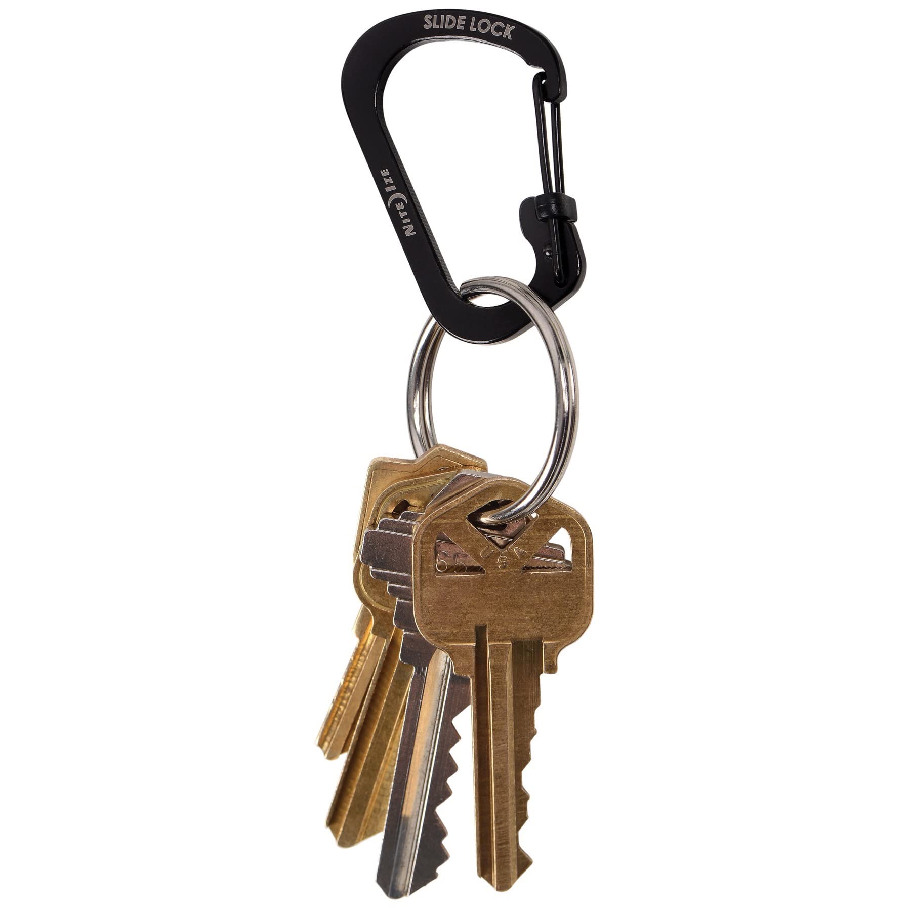Two sizes 4 and 2 comparison for belt loop and keychain use