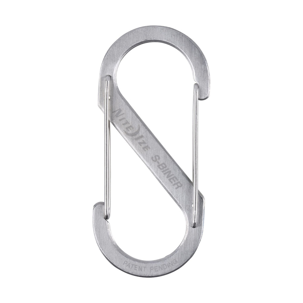 Nite Ize Stainless S-Biner links two zipper sliders on a backpack.