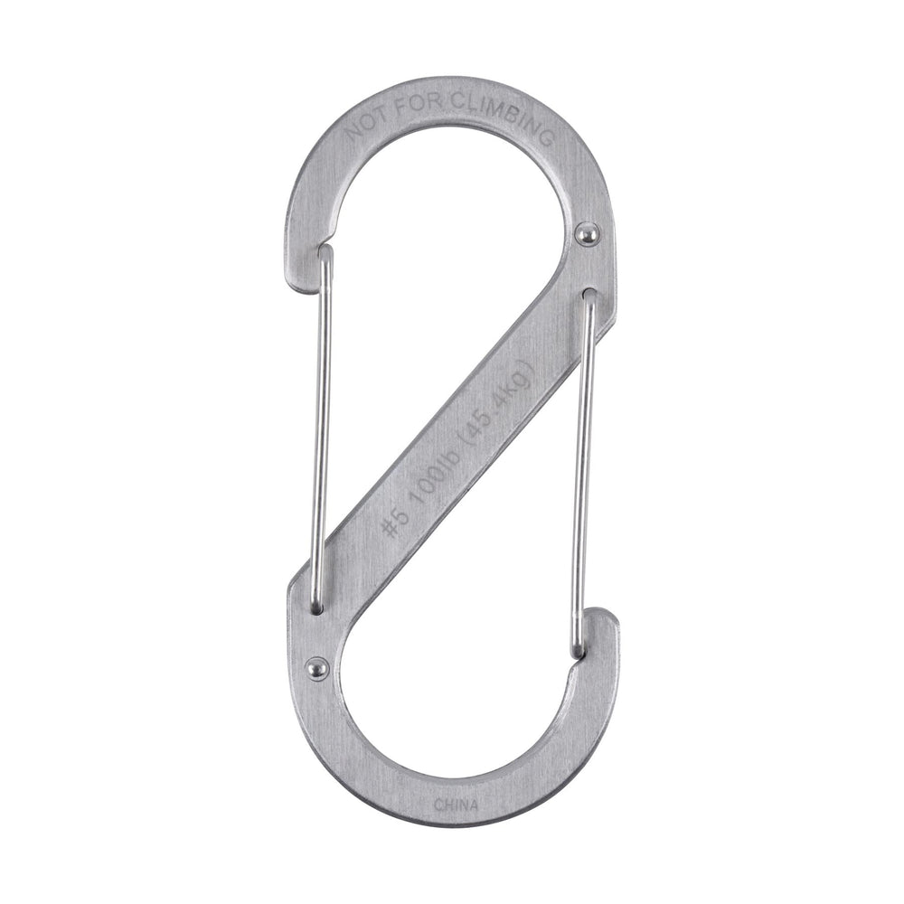 Nite Ize Stainless S-Biner hanging items from a purse strap.