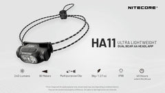 Nitecore HA11 side view, ultralight body designed for comfortable night running.