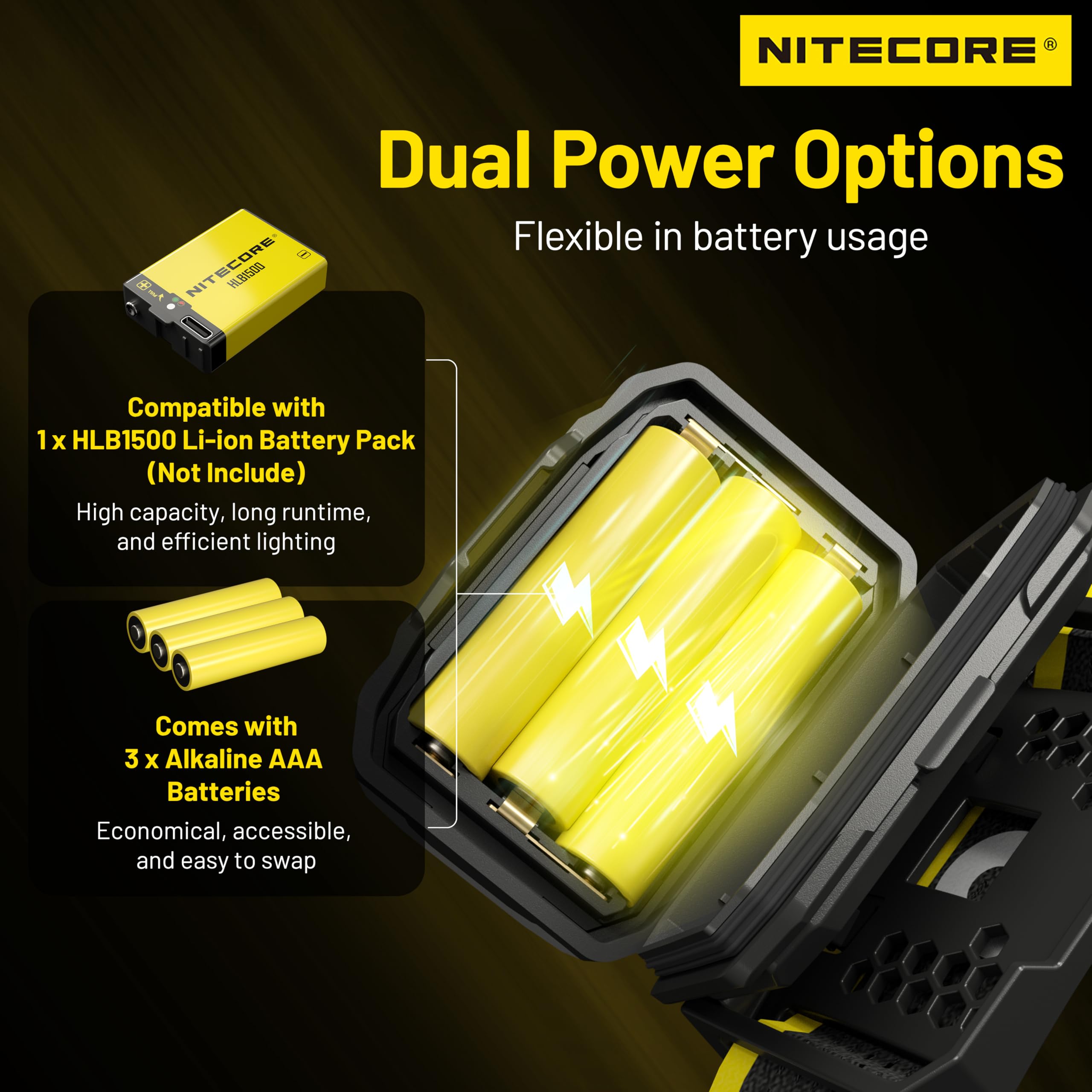 Nitecore HA23 UHE LEDs with color temps for adaptable lighting.