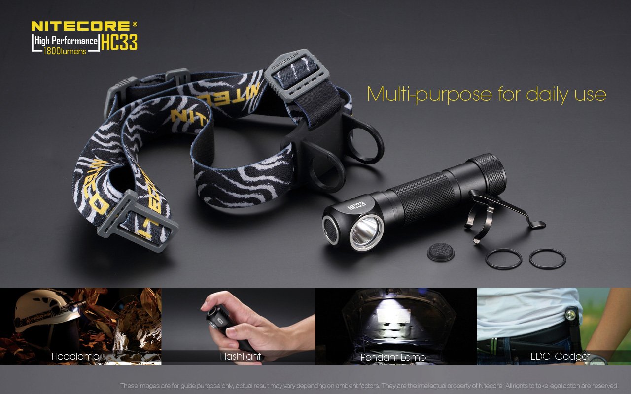 Nitecore HC33 at a campsite with broad illumination.