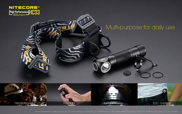 Nitecore HC33 at a campsite with broad illumination.