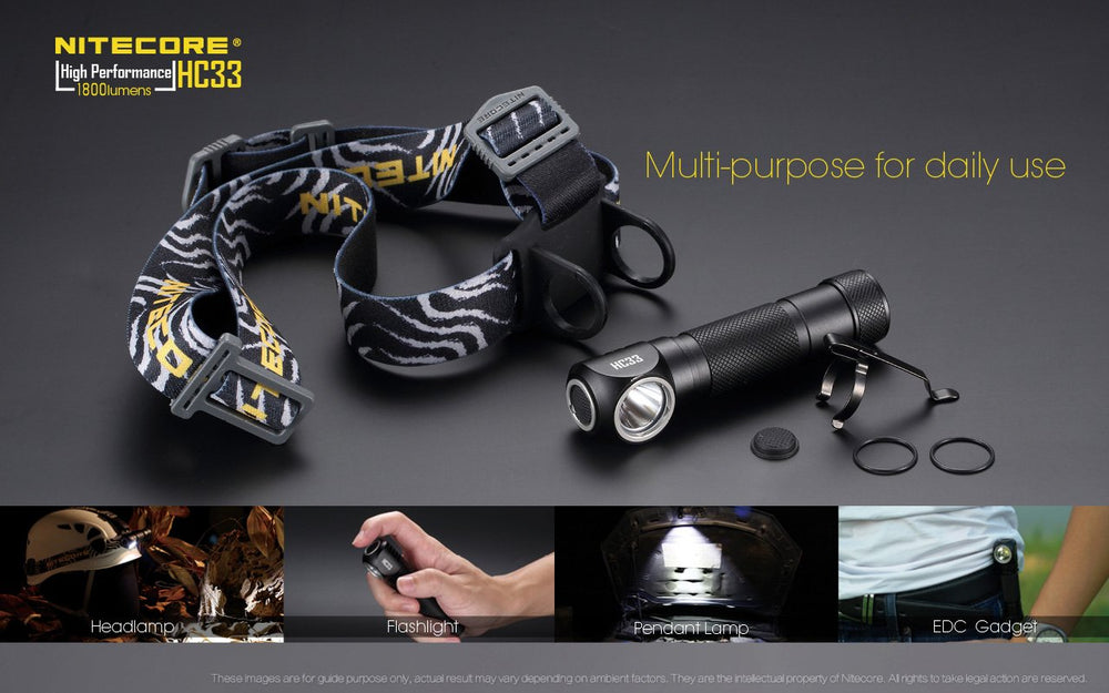 Nitecore HC33 at a campsite with broad illumination.