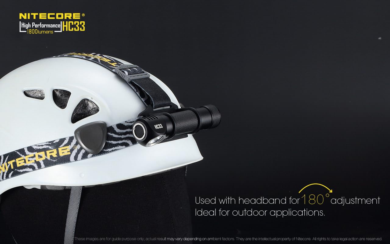 Nitecore HC33 task lighting on a workbench.