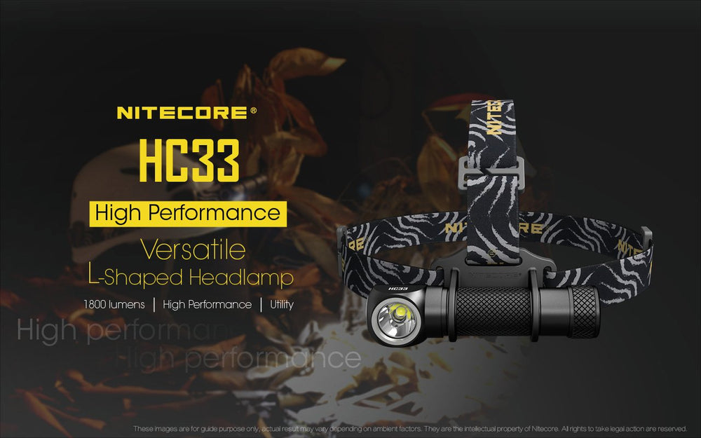 Nitecore HC33 with two-channel USB charger for easy charging.