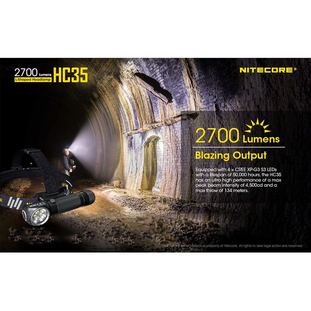 Nitecore HC35 handheld mode offers portable brightness on the go.