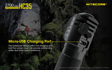 Nitecore HC35 pocket clip keeps the light securely attached.