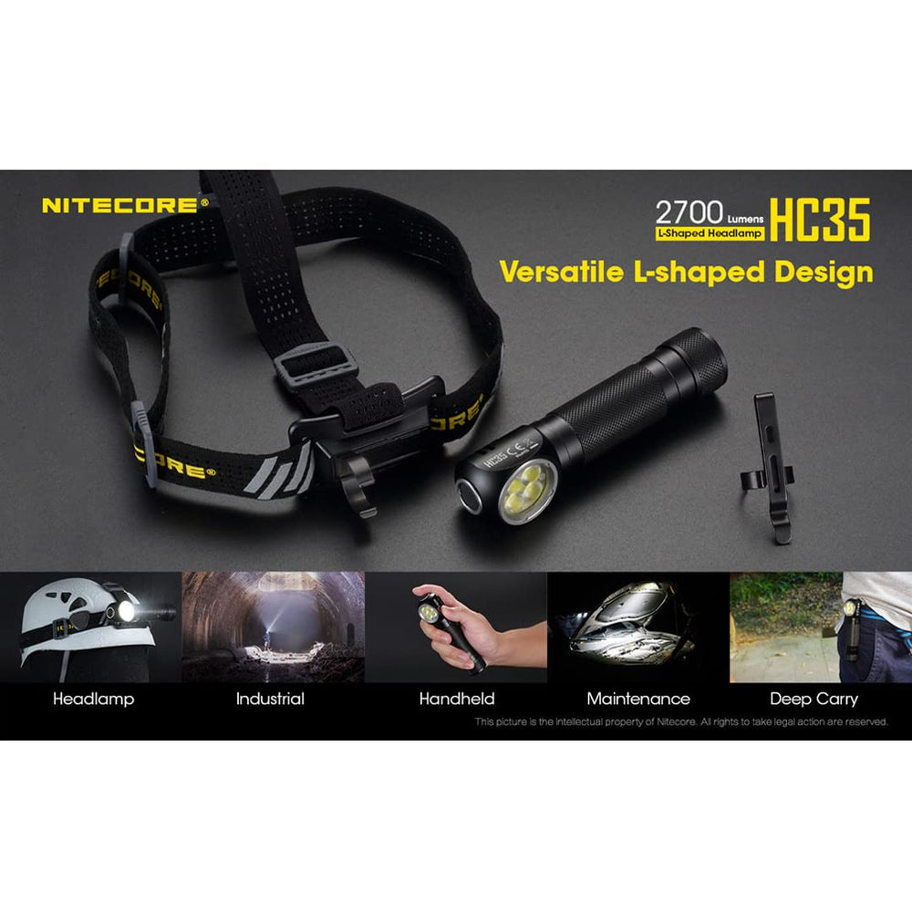 Nitecore HC35 USB recharge port for fast field recharging