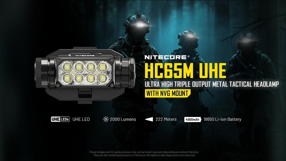 Nitecore HC65M UHE headlamp features rugged metal body for durability