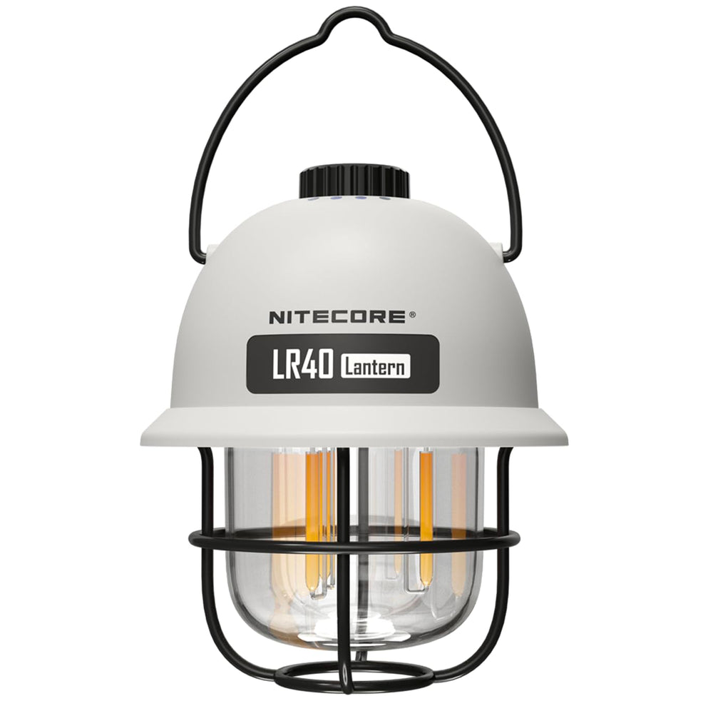 NITECORE LR40 camping lantern glowing for night camping