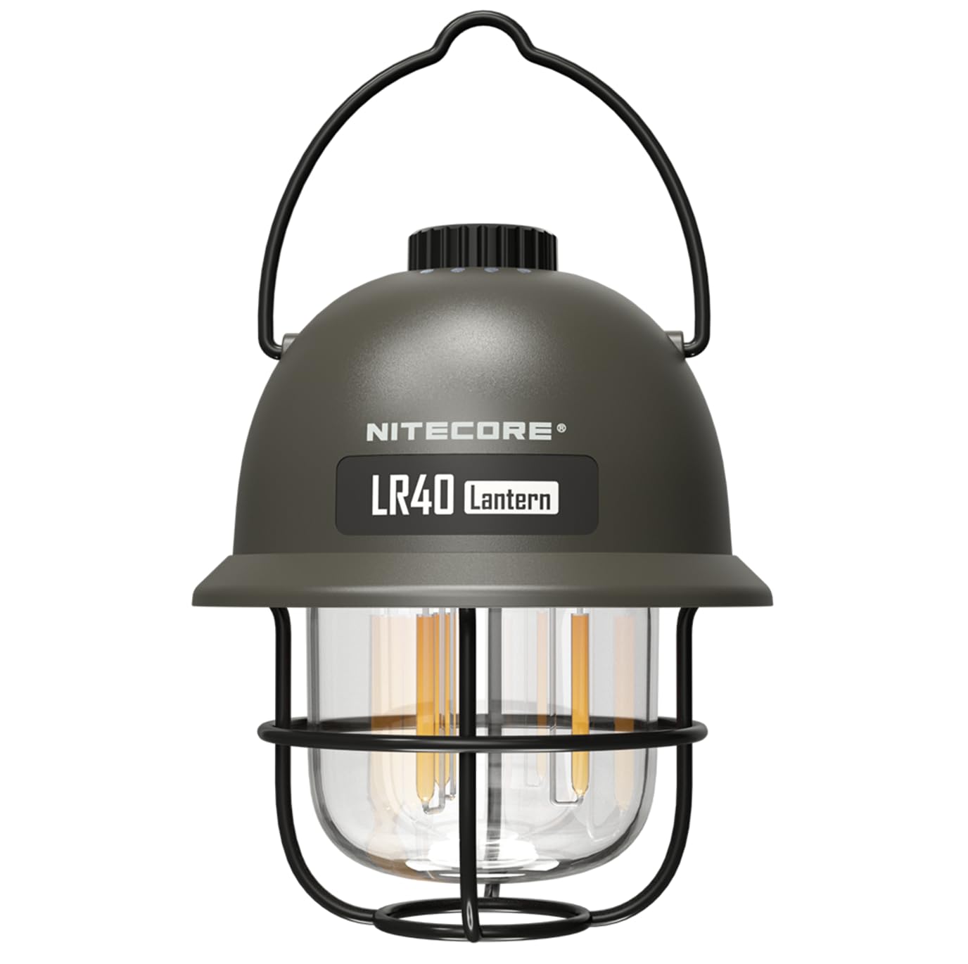 NITECORE LR40 lantern front view in green for campsite illumination