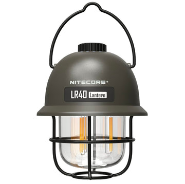 NITECORE LR40 lantern front view in green for campsite illumination