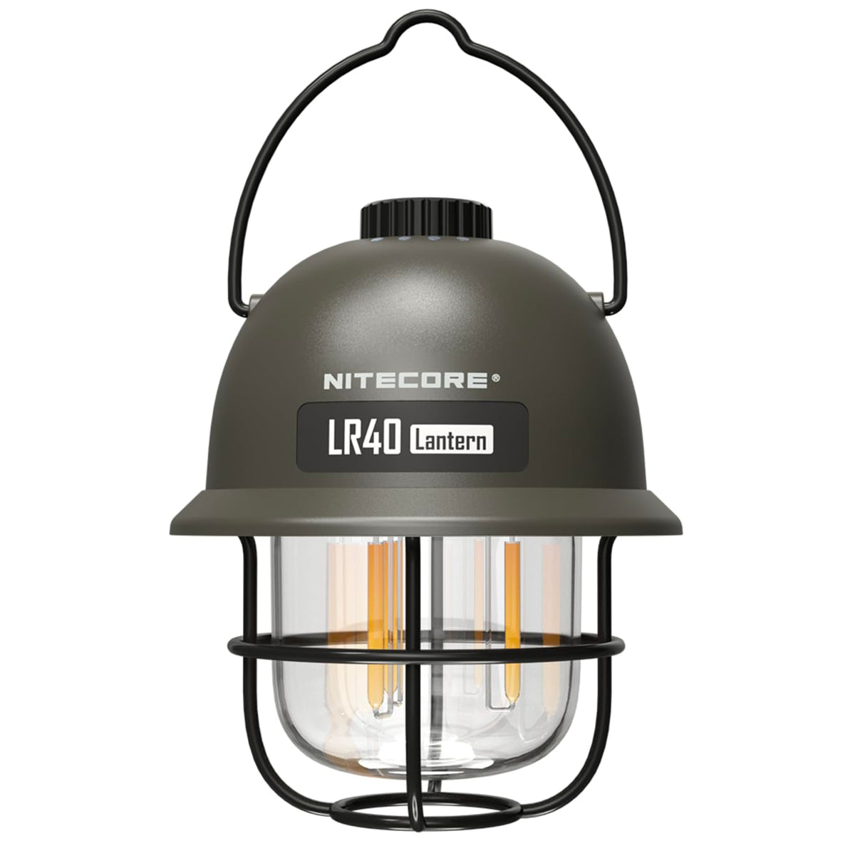NITECORE LR40 lantern front view in green for campsite illumination