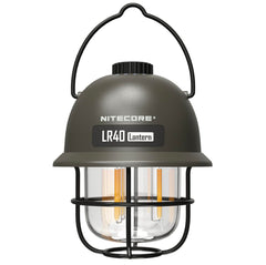 NITECORE LR40 lantern front view in green for campsite illumination