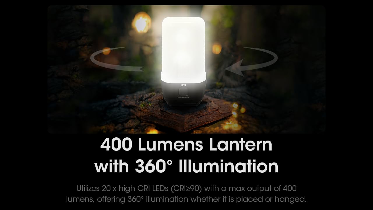 Nitecore LR70 IP67 rating protects against water and dust