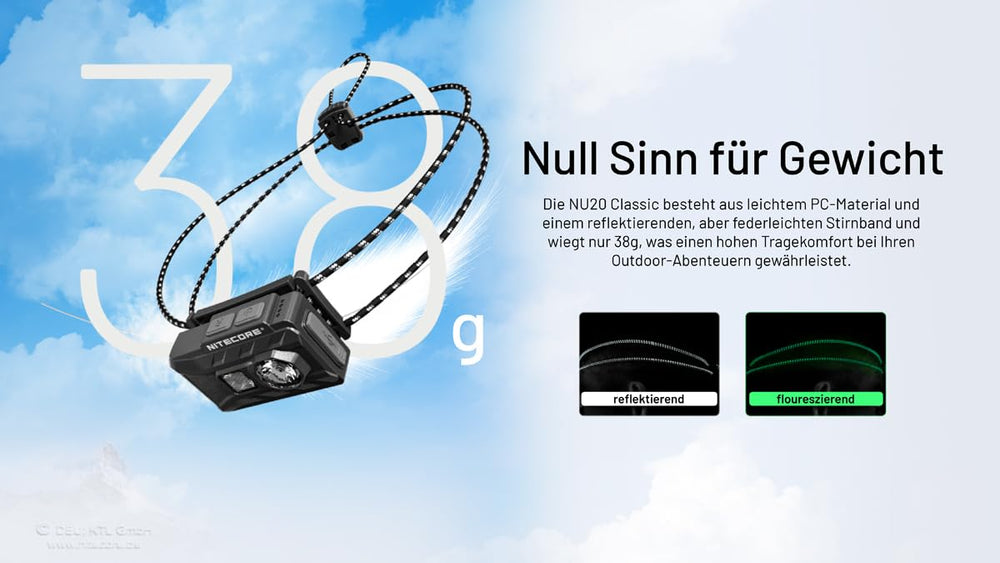 Nitecore NU20 Classic 360-lumen beam for wide outdoor visibility