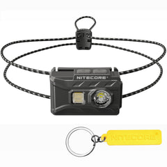 Nitecore NU20 Classic front view highlighting compact, ultra-light design for hands-free night activities
