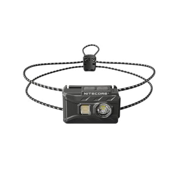 Nitecore NU20 weight-focused shot emphasizes feather-light wear during treks.