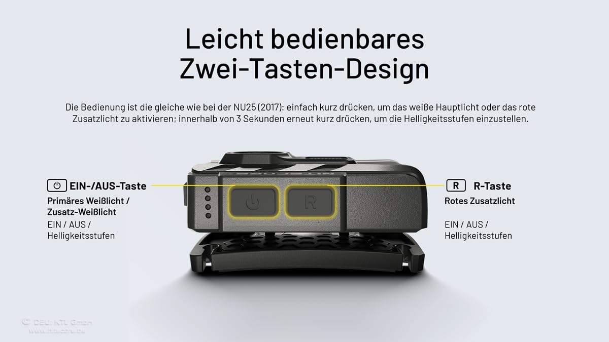 Nitecore NU20 Classic lightweight design for extended wear