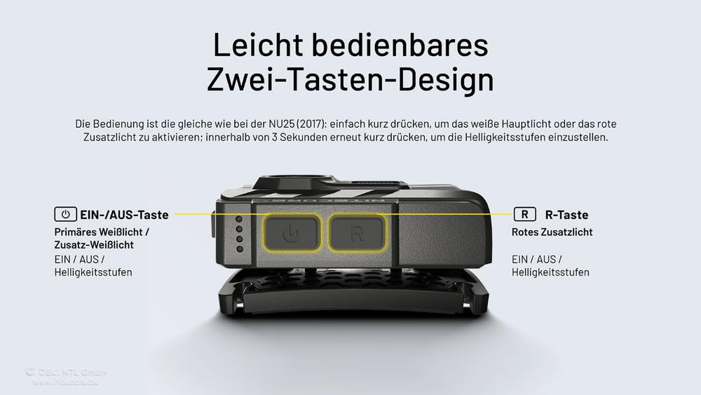 Nitecore NU20 Classic lightweight design for extended wear