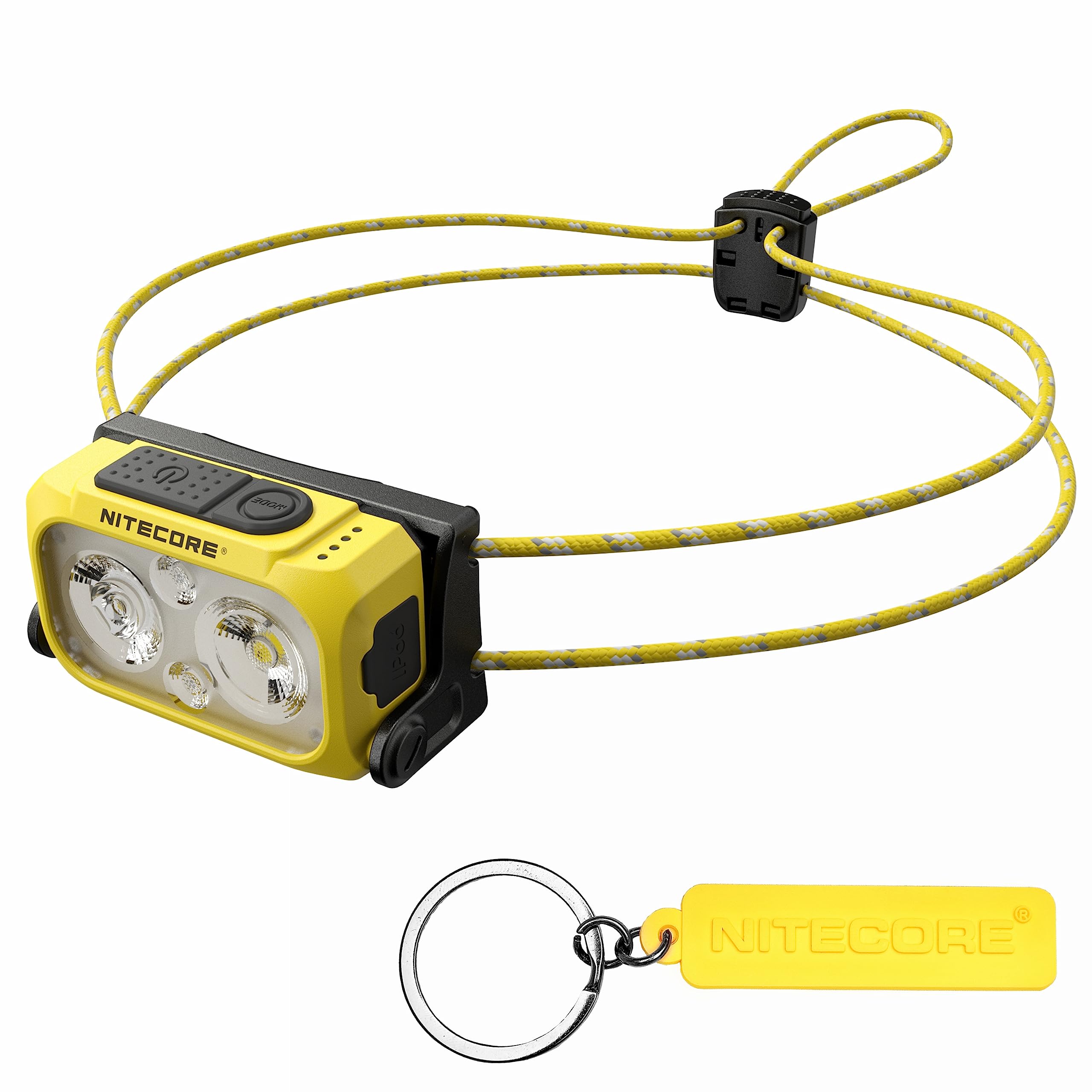 Nitecore NU21 front view showing 360-lumen headlamp beam for night runs.