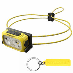 Nitecore NU21 front view showing 360-lumen headlamp beam for night runs.