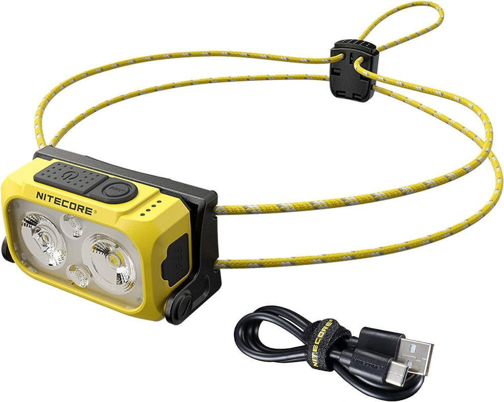 Nitecore NU21 front view headlamp, compact and versatile.