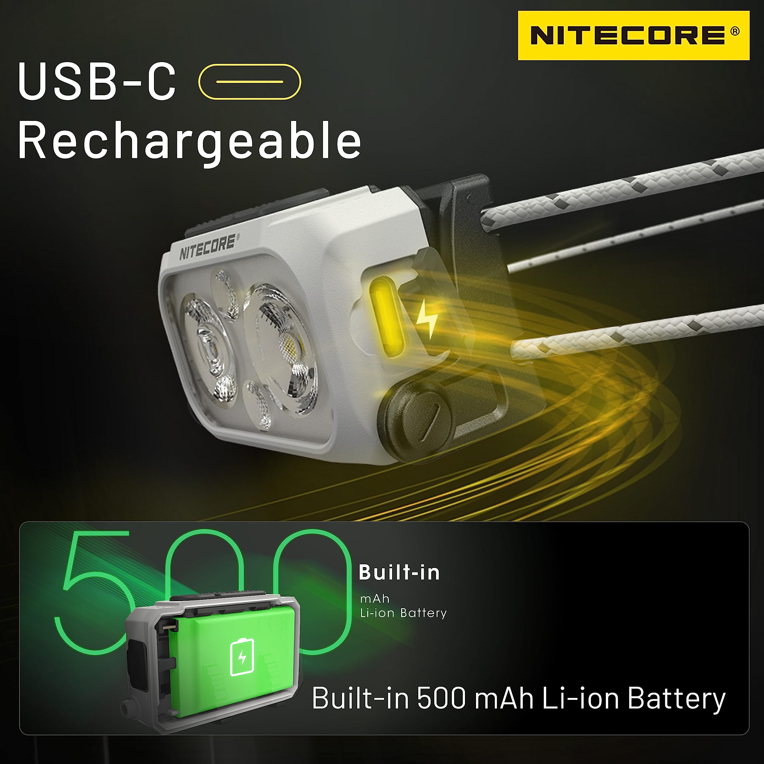 Nitecore NU21 one-hand operation with lockout and battery indicator.