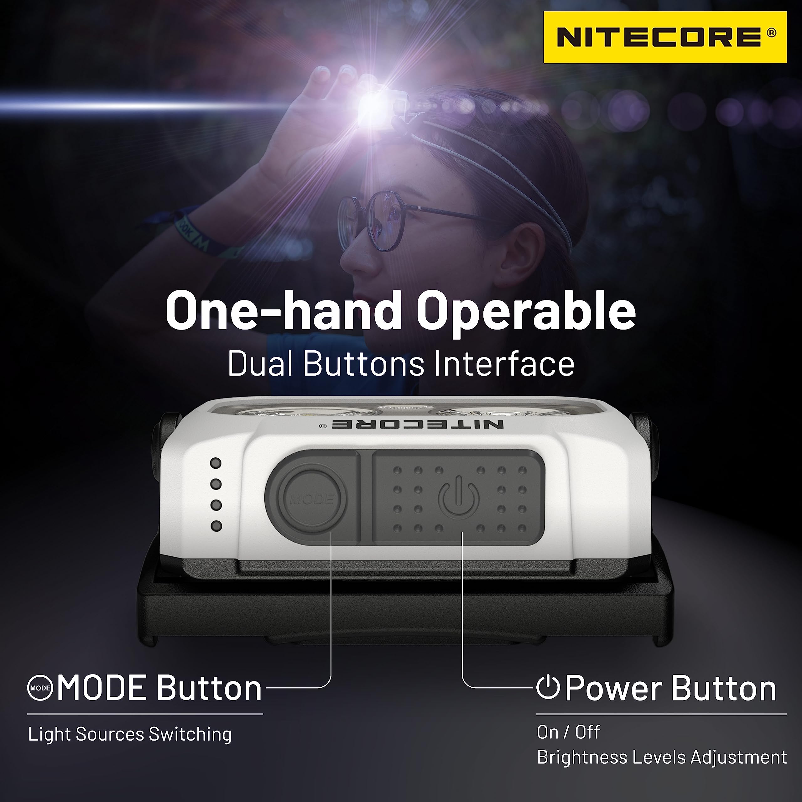 Nitecore NU21 red light mode supports map viewing and signaling.