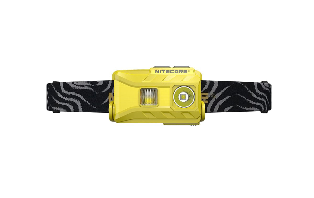 NITECORE NU25 main beam delivering 360 lumens for outdoor visibility and long throw.