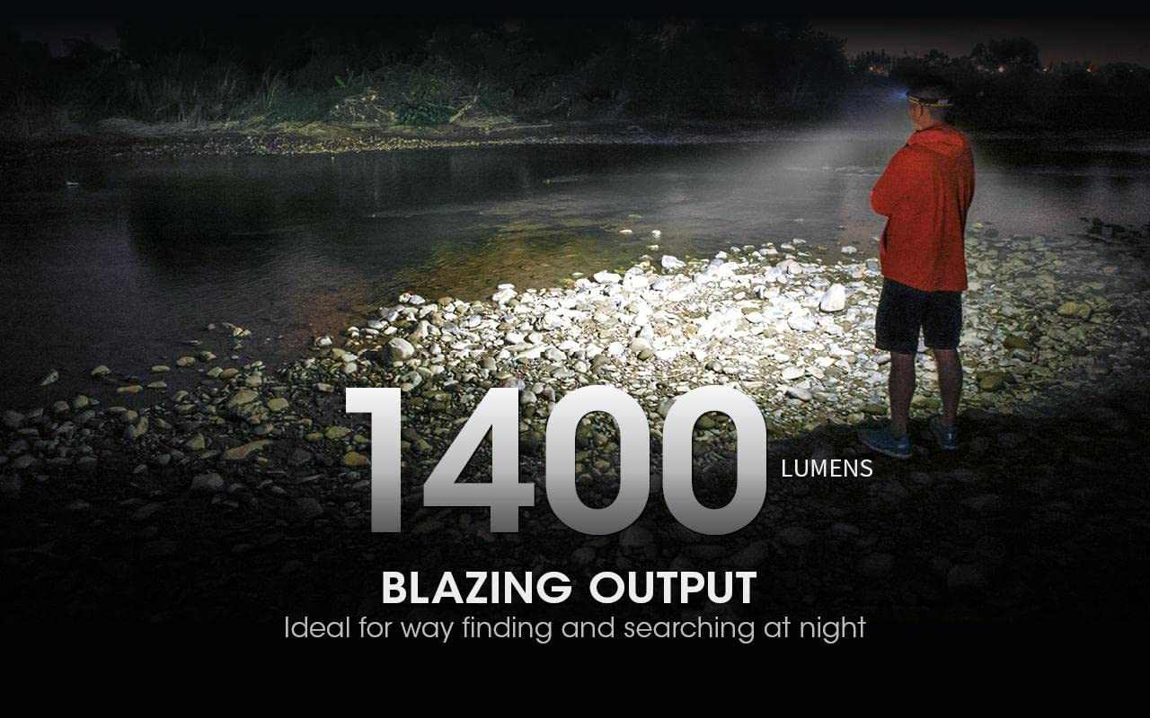 Nitecore NU43 1400 lumens highlight for bright performance in dark environments