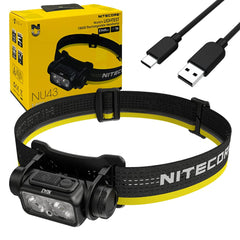 Nitecore NU43 front view showing compact headlamp for hands-free outdoor tasks