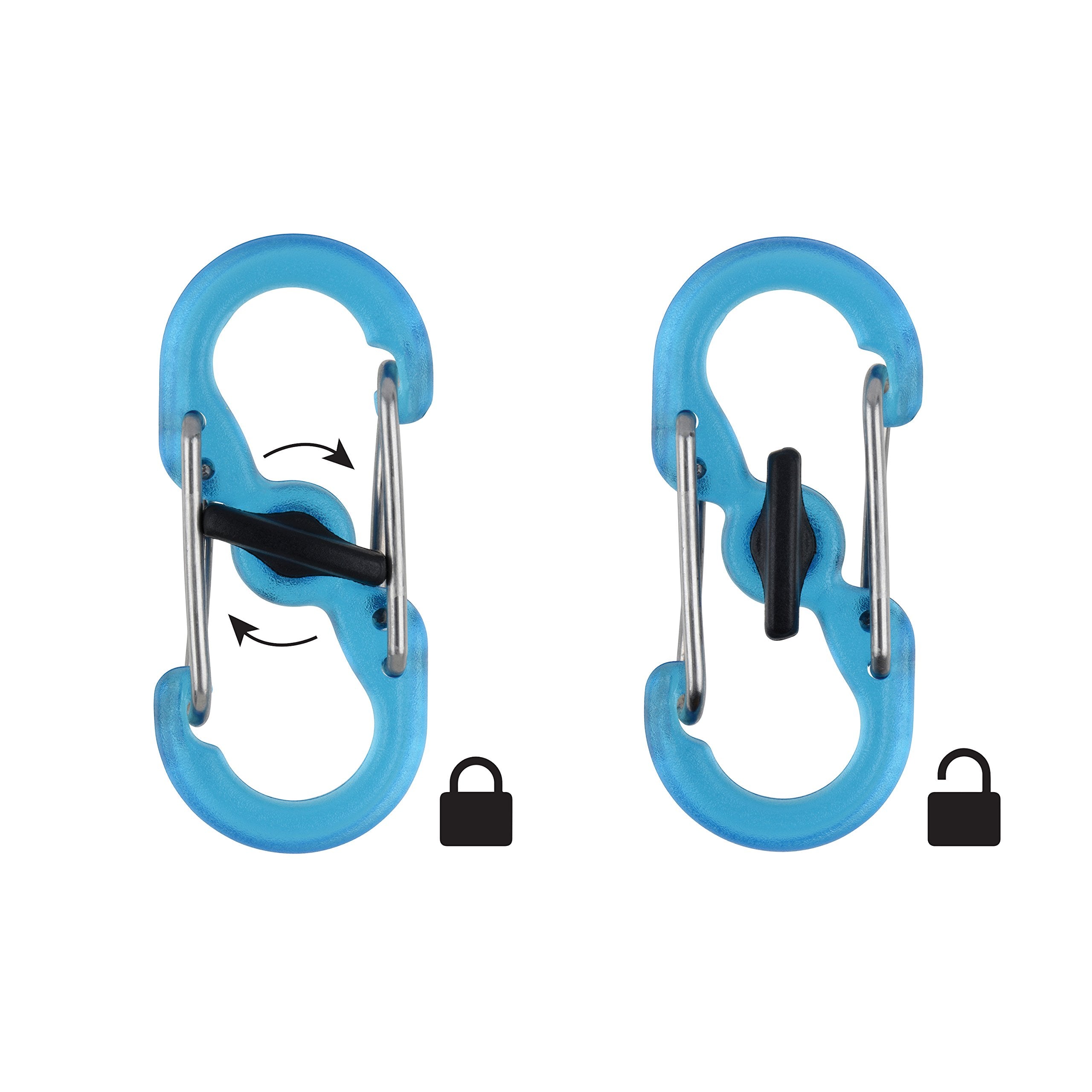 Locking lever enables easy twist-to-lock operation for secure organization.