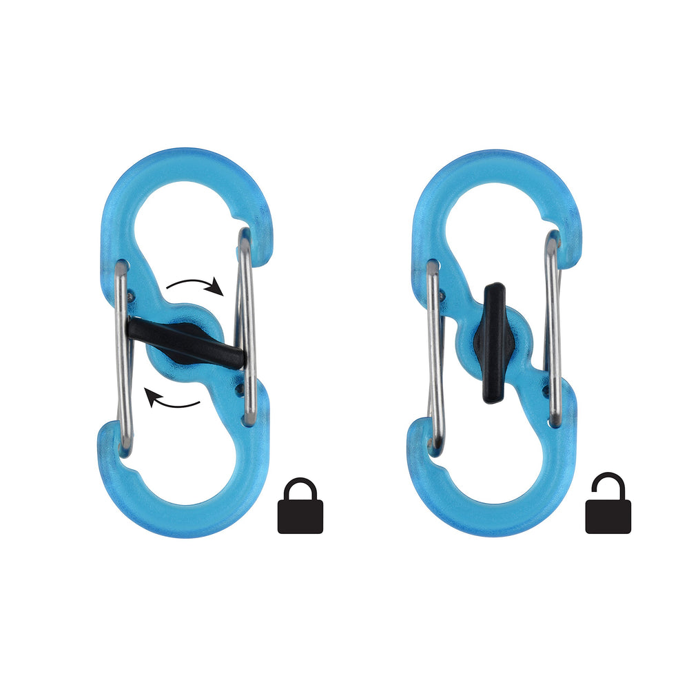 Locking lever enables easy twist-to-lock operation for secure organization.